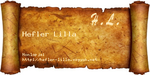 Hefler Lilla névjegykártya